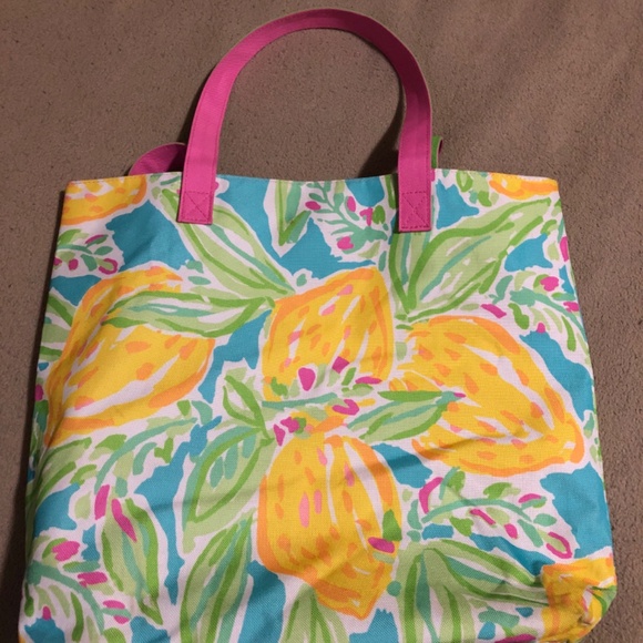 LILLY PULITZER FOR ESTEE LAUDER VIP FLORAL COLORFUL SHOPPING TOTE - Picture 4 of 10